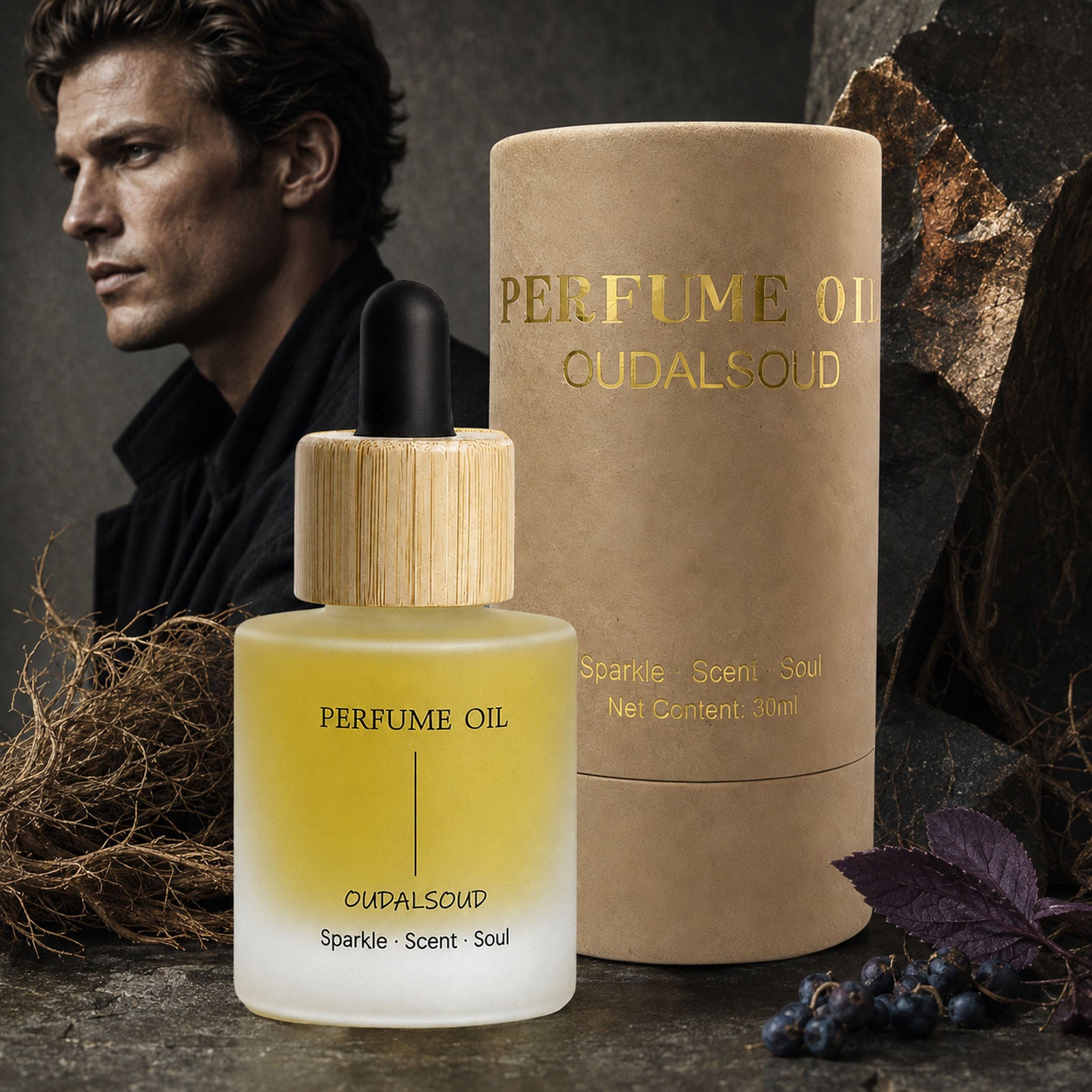 Portrait Man Vetiver Alcohol-Free Perfume Oil – 30ml | Long-Lasting Woody Fragrance