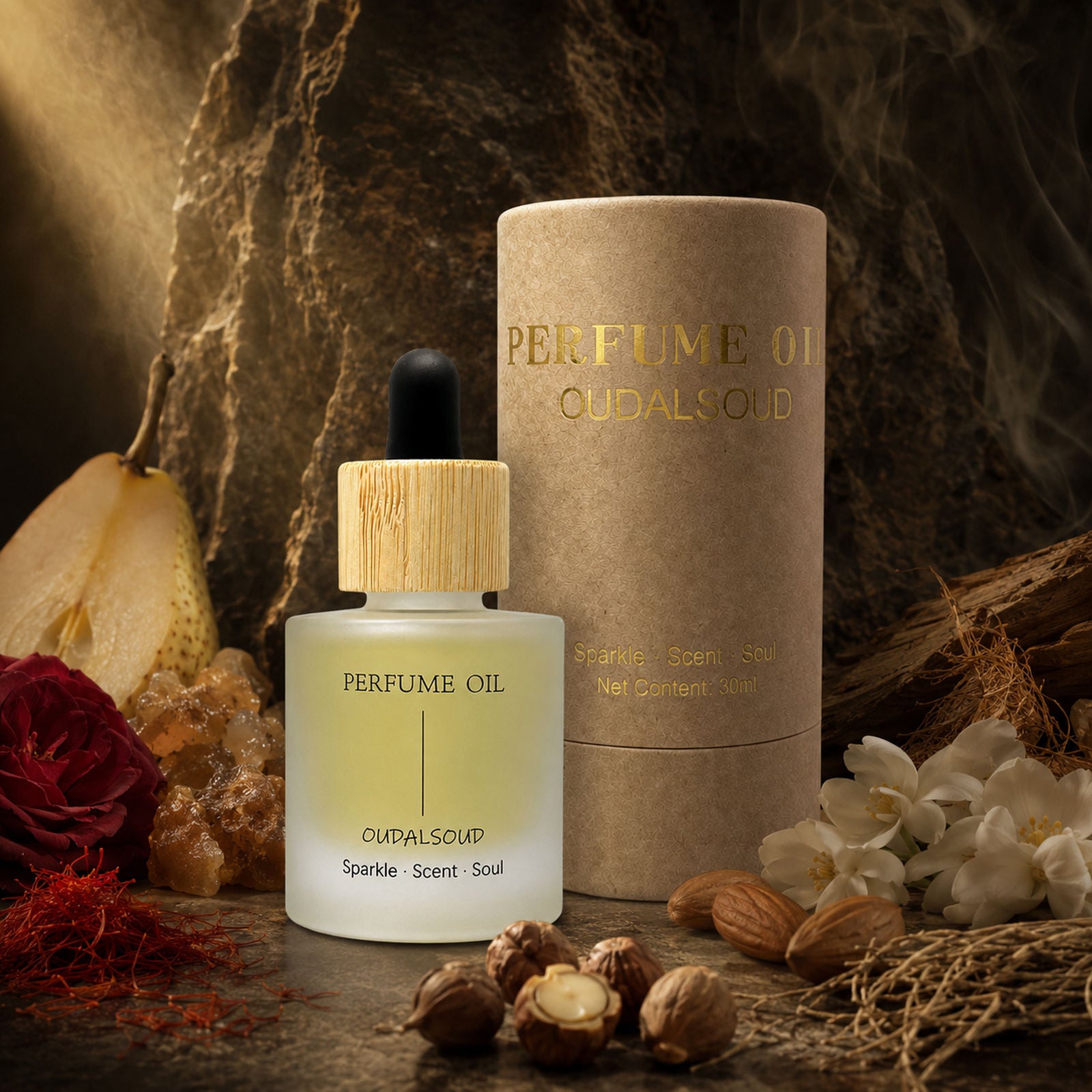 Secret Oracle Alcohol-Free Perfume Oil – 30ml | Long-Lasting Woody Floral Fragrance