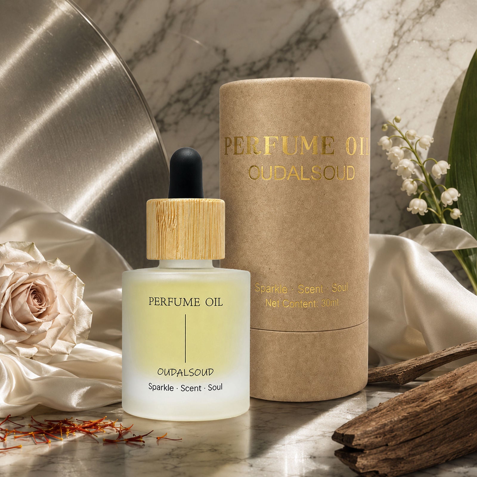 White Musk Alcohol-Free Perfume Oil – 30ml | Long-Lasting Woody Floral Musk