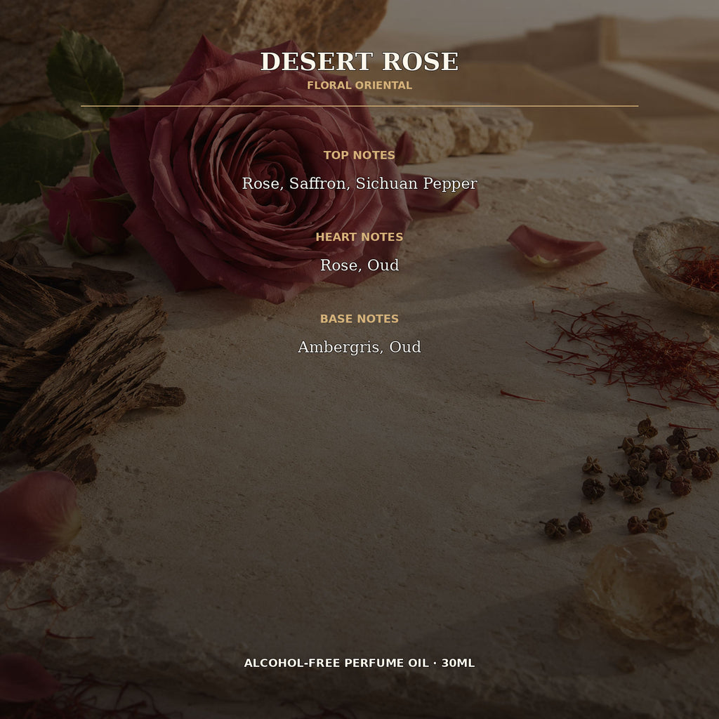 Desert Rose Alcohol-Free Perfume Oil – 30ml | Long-Lasting Floral Oriental Fragrance