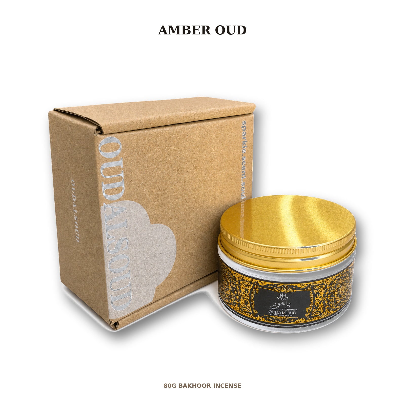 Amber Oud Bakhoor Incense – 80g | Long-Lasting Rich Arabic Home Fragrance Gift Box