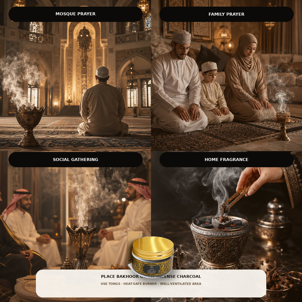 Amber Oud Bakhoor Incense – 80g | Long-Lasting Rich Arabic Home Fragrance Gift Box