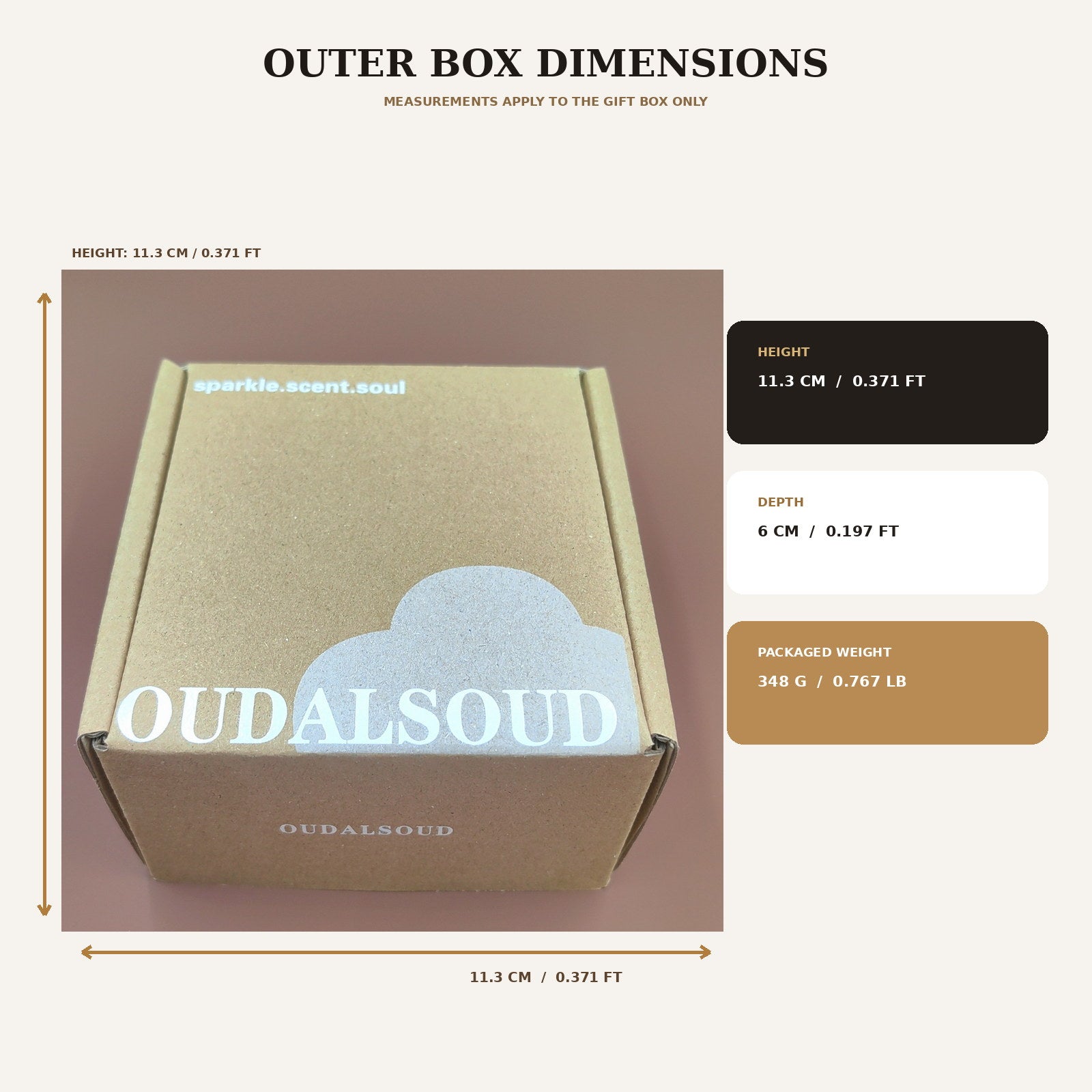 Oud Sandalwood Bakhoor Incense – 80g | Long-Lasting Woody Arabic Fragrance Gift Box