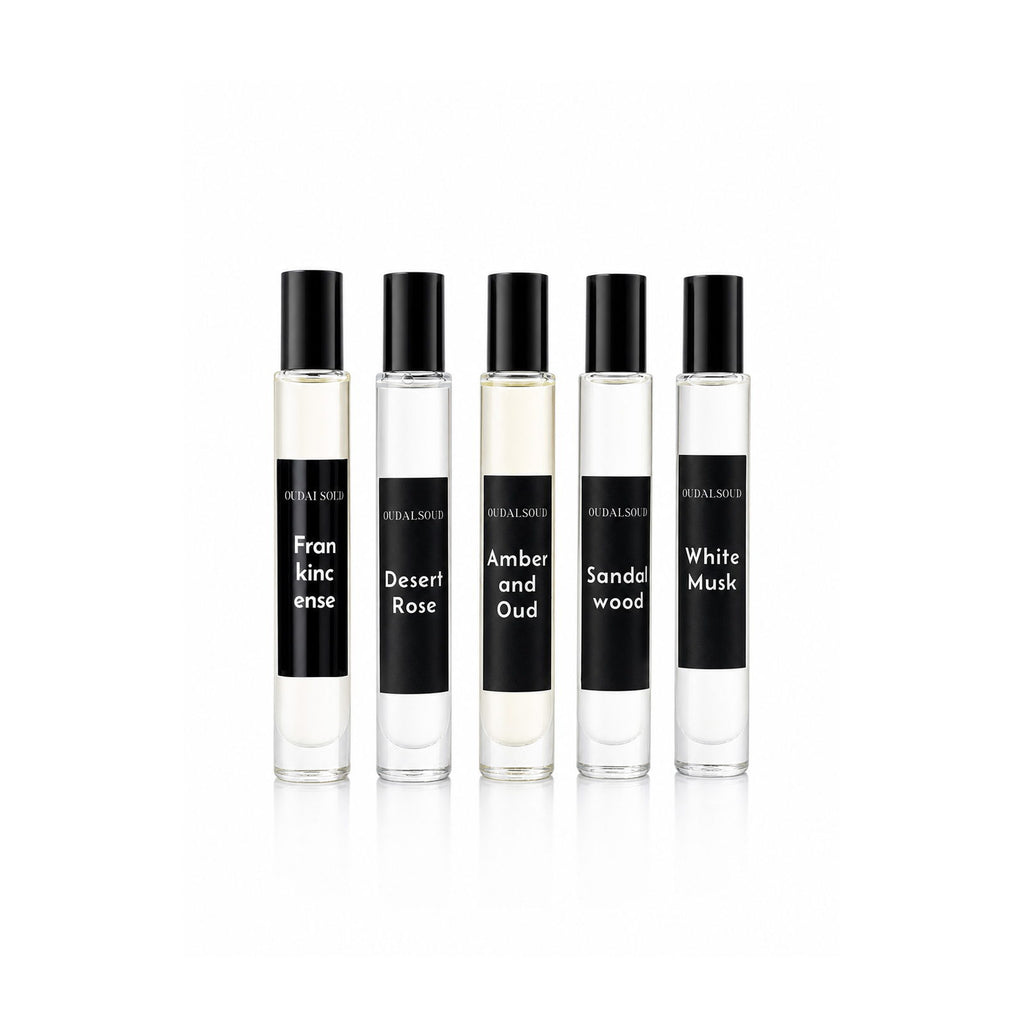 OUDALSOUD Alcohol-Free Perfume Oil Discovery Set I – 5 × 10ml | Long-Lasting Natural Fragrance Gift Set